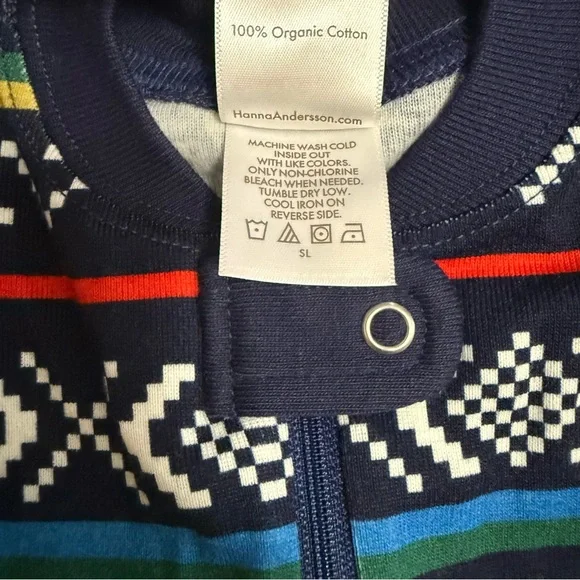 Hanna Andersson Apres Ski Organic Cotton Footless Baby Zip Sleeper 6/12m - Picture 4 of 4